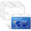 Vicloon Porta Badge, 4Pcs Portabadge Orizzontale Trasparente in Plastica Rigida, Porta Carte di Credito con Slot per Pollice Custodia per Proteggi per Ufficio Scuola ID Carte Licenze Pass