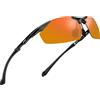 ATTCL Polarizzate Occhiali da sole da uomo rettangolare con montatura in metallo 8585 Red