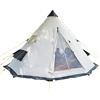 Skandika Tipii Goathi 550 Protect, Tenda da campeggio per 10 persone, altezza libera 3 m, Glamping, Pavimento della tenda cucito (beige/grigio)