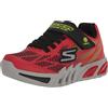 Skechers Flex-glow Elite - Vorlo, Scarpe da ginnastica Bambini e ragazzi, Red Synthetic Black Yellow Trim, 34 EU