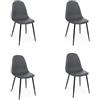 Bizzotto Sedie Da Interno Imbottite In Similpelle Grigio Gambe Nere Amanda PU Bizzotto - 4 Pz