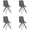 Bizzotto Sedie Da Interno Imbottite In Ecopelle Gambe Nere Alva Pu Grigio Bizzotto - 4 Pz
