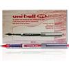 Uni-Ball UB-157 Eye - Penna a sfera a punta fine, confezione da 12, colore: Rosso