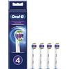 Oral-B 3D White Testine di Ricambio con Tecnologia CleanMaximiser, Confezione da 4 Pezzi