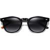 H HELMUT JUST Occhiali da Sole da Uomo Donna Ottagonali Vintage Polarizzati In Metallo Unisex (Blu Scuro/Grigio Sfumato)