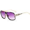 kimorn Occhiali Da Sole Per Uomo Retro Goggle Cornice metallica Classico AE0336 (Oro/Viola sfumato, 62)