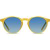 H HELMUT JUST Occhiali da Sole da Uomo Donna Rotondi Montatura Giallo Lenti Sfumate Blu Polarizzati Vintage Montatura Leggera in TR90 e Braccio in Acetato