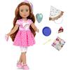 Glitter Girls Cicely, bambola da 36 cm articolata con accessori | Capelli rossi ondulati, occhi verdi e 13 pezzi inclusi con abito, cappellino, palloncino, torta e scatola regalonini, 3+ anni