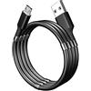 ITAL Cavo magnetico arrotolabile PK01 di ricarica e dati compatibile con smartphone USB-C, Micro USB e Phone (0,9 m Micro USB, Nero)