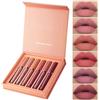 HQDA 6 pezzi ossetti con inchiostro opaco da Set di rossetti liquidi Set di trucchi per lucidalabbra impermeabili antiaderenti antiaderenti a lunga durata Regalo per le donne (Set B)