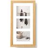 walther design Naturale 3X 13x18 cm Galleria con passe-partout, Cornice in Legno per la casa HO338H