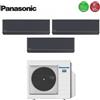 Panasonic Condizionatore Climatizzatore Panasonic Trial Split Inverter Etherea Dark R-32 7000+7000+7000 BTU Con CU-3Z52TBE Wi-Fi Integrato