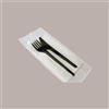 SCATOLIFICIO DEL GARDA 50 BIS Bio Monouso Forchetta e Coltello CPLA NERO + Tovagliolo
