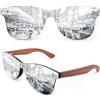 GQUEEN Occhiali da Sole in Legno Polarizzati per Uomo Donna con Protezione UV400 MOS09