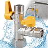 Zeaying Valvola 3 vie Ottone, Valvola a 3 vie con Attacco T 1/2, Rubinetto Deviatore g 1/2, Rubinetto 2 vie Lavatrice, Rubinetto gas Doppia Uscita da 1/2, Per WC Bagno Cucina Tubo Doccia
