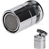 HATOOLHA® Aeratore girevole a 360 gradi, adattatore filtro per lavello da cucina, testa rubinetto, ugello per rubinetto, adattatore, ricambio (maschio 22 mm)