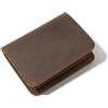 RUNNLY Portafoglio Uomo Slim, Bi-Fold, Marrone, 9.5x11.7x1.5cm