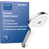 Duravit Universal Doccetta a mano, Doccia con 3 tipi di getto (Rain, Pulse, Mono), Doccia a mano rotonda (Ø 120 mm), Doccetta per doccia facile da pulire, Cromo/Bianco