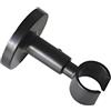 GARDINIA Supporto da Soffitto per Bastone per Tende, con Base in Metallo, A 1 Corsia, Aperto, Materiale di Montaggio Incluso, Linea Chicago, Ø 20 mm, Nero Opaco