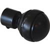 GARDINIA Terminale a Sfera, per Bastone per Tenda con Ø 20 mm, Metallo, Linea Chicago, Nero Opaco, 2 Pezzi