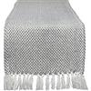 DII Runner da tavola in 100% cotone, grigio, 15 x 108 cm