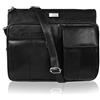 Quenchy London Borsa con Tracolla da Donna In Vera Pelle Di Nappa Morbida Con 6 Tasche con Porta Cellulare, 4 Porta Carte di Credito - Ottima Idea Regalo - Nero QL189K