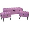 DRW - Set di 3 calzascarpe in poliestere e metallo, colore: lilla, 121 x 42 x 53 cm