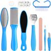 Sularpek Lima Raspa Piedi a Doppia Superficie Abrasiva Kit, Mini Kit Pedicure 10 in 1 Raspa Piedi Professionale, La Pelle Morta Kit per La Cura dei Piedi per Donne Uomini Salone o Casa