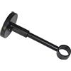 GARDINIA Supporto per Bastone per Tende, con Base in Metallo, A 1 Corsia, Chiuso, Materiale di Montaggio Incluso, Linea Chicago, Ø 20 mm, Metallo, Nero Opaco