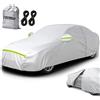 Favoto Telo Copriauto Invernale Felpato Impermeabile Telo per Auto da Esterno per Berlina 3 Volumi 450-495cm Realizzato in PEVA+Cotone con Cerniera, Anti Acqua Polvere Neve Sole Freddo 490*150*130cm