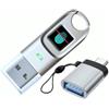 ChipNet Chiave USB FIDO2 e Certificato Digitale ChipNet FIDO2 ID BioPass. Alta sicurezza protetta da impronte. Azienda spagnola con assistenza personale, argento metallizzato