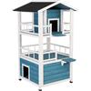zooplus Exclusive Casetta Penthouse - L 72 x P 72 x H 124 cm - blu/bianco