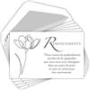 Afie C5251 - Set di 5 carte identiche + 5 buste bianche, formato 9 x 14 cm, testo simpatia testimoniata pena morte osseche luglio fiore tulipano pochette grigia prodotta in Francia AFIE