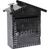 Arregui Domus 2202 Cassetta Postale in Ferro Battuto, Nero Spazzolato