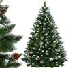 SPRINGOS Albero di Natale di alta qualità simil pino estremità innevate 150 cm effetto invernale con pigne vere