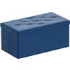 BRIAN & DANY Pouf Contenitore Pieghevole, Cassapanca Contenitore da Interno in Velluto, Puff Poggiapiedi Rettangolare Panca per Camera da Letto, 80x 40x 40 cm, Blu