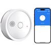 Heiman Rilevatore di Fumo WiFi Intelligente, Sensore Fotoelettrico a Basso Falso Allarme, Batteria al Litio Sostituibile 5 Anni, Notifiche App Smart Life & Tuya, EN14604 (1 Pezzo)