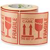 OliveBird 500 Kraft Adesivi Fragile This Way Up Handle With Care Adesivi, 10 x 10 cm
