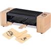 LITTLE BALANCE 8618 Raclette 2 Meuuh…!, Dispositivo raclette 1/2 persone, Grill rimovibile, 2 spatole + 2 tavole, rivestimento antiaderente, 1 o 2 persone, 320 W, bambù