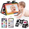 Vicloon Giochi Montessori Neonato 0-12 Mesi, Libri di Stoffa con Specchio per Bambini, Sensoriali Morbidi di attività Giocattoli Educativi Interattivo