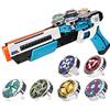 OBEST Trottole con Launcher Toys Set, 6 Giroscopi in Metallo e Launcher Automatico, Regali o Giocattoli per Bambini