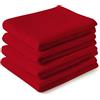 Encasa XO Asciugamani da cucina e salviette in cotone Rosso | Strofinaccio in waffle e tessuto piatto | Set strofinacci | 70x45 cm | Riutilizzabile e ad asciugatura rapida Set di 4