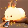One Fire Luce Notturna, Coniglio Lampada 16 Colori per Bambini, Ricaricabile USB Silicone Neonato - Regalo Battesimo Natale Kawaii Gadget