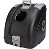 POW Pet Carrier Trasportino per Cani E Gatti da Agganciare A Scooter, Moto, Bicicletta E Adatto Anche in Auto - Nero con Inserti Grigi