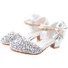 YOSICIL Scarpe con Tacco Ragazza Sandali Flamenco Scarpe da Principessa Eleganti Festa Ballo da Sala Tango Bowknot Scarpe da Sposa Feste Halloween Festa di Natale,argento2,29EU