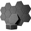Rdutuok 12 Pezzi Pannelli Fonoassorbenti 30 x 26 x 1 cm Pannello Acustico Isolamento Sonoro Ottimi per Ufficio, Studio, Trattamento Acustico Decorazione da parete (Grigio Scuro)