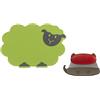 KUHN RIKON Kinderkitchen - Set di 2 taglieri per bambini, con motivo animale, verde, rosso e grigio