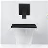 SHANFO Rubinetto Muro Cascata Rubinetto Miscelatore Nero Monocomando per Lavello Rubinetto in Ottone con Bocca Larga 20cm, 4M3OK