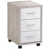 FMD 13Casa - Dexter A2 - Cassettiera ufficio. Dim: 35x42x58,9 h cm. Col: Rovere, Bianco. Mat: Truciolare, Melamin