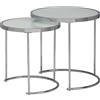 FineBuy Set di 2 Pezzi Tavolini Impilabili Vetro e Argento Metallo | Tavolini Estraibili Stile Moderno | Tavolino da caffè Mobili | Divano Tavolo Due Parti